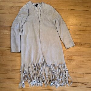 Luxe Light Gray Fringe Cape